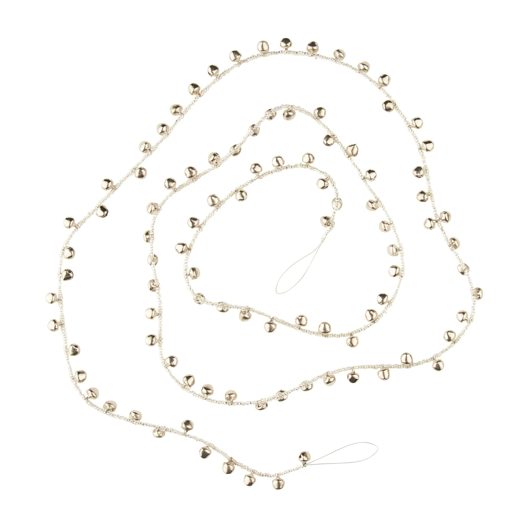 Silver Bell & Glass Bead Garland