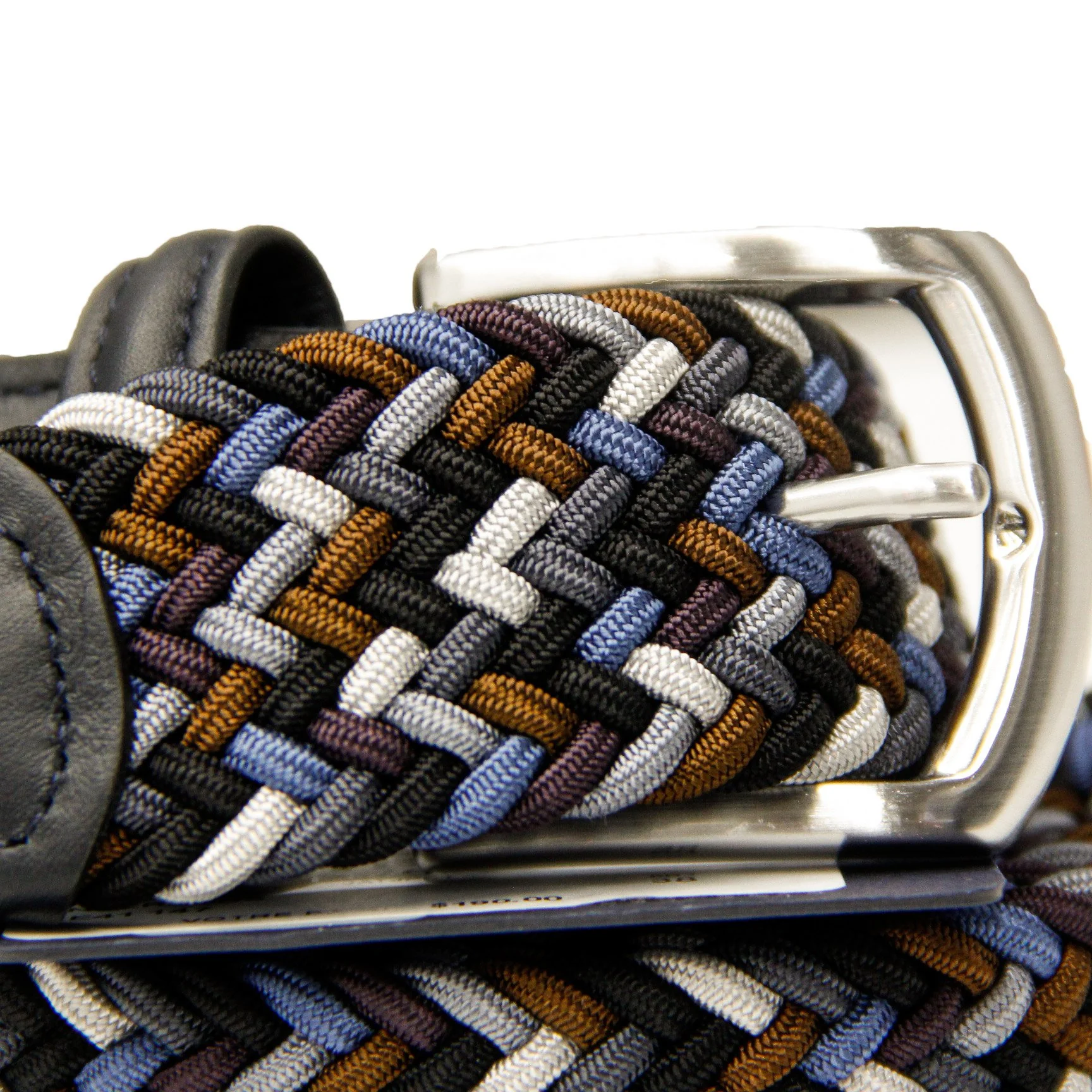3.5cm Woven Elastic Belt (Black + Brown + Blue + Silver + Purple) - Image 2