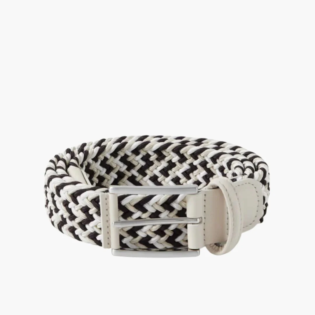 3.5cm Woven Elastic Belt (Black + Grey + Silver + White)