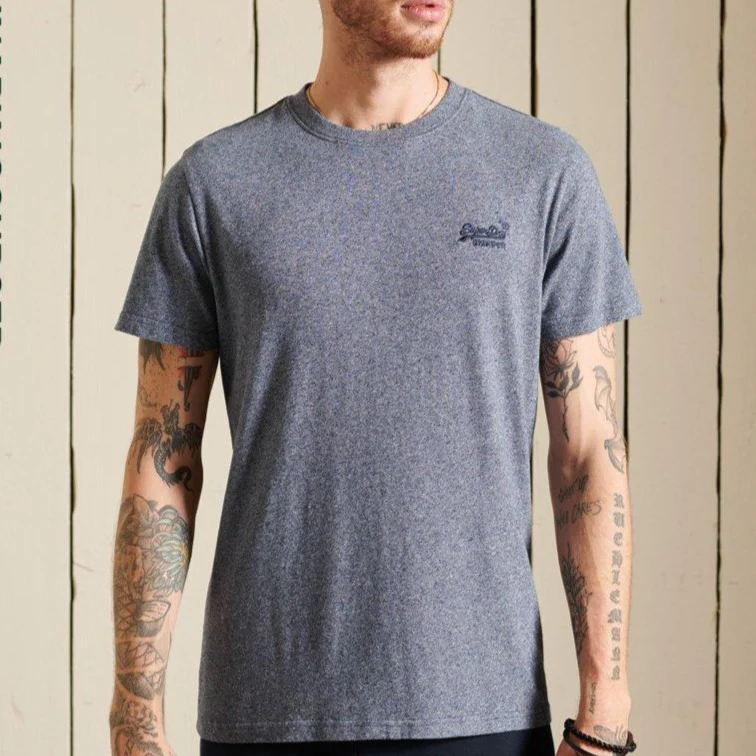 Vintage Logo Embroidered T-Shirt (Frosted Navy Grit)