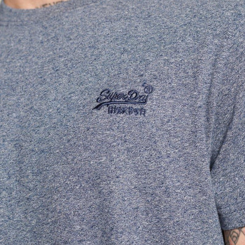 Vintage Logo Embroidered T-Shirt (Frosted Navy Grit) - Image 2