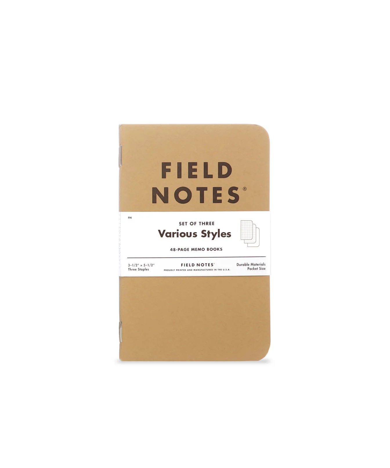 Original Kraft Memo Books 3 Pack (Graph)