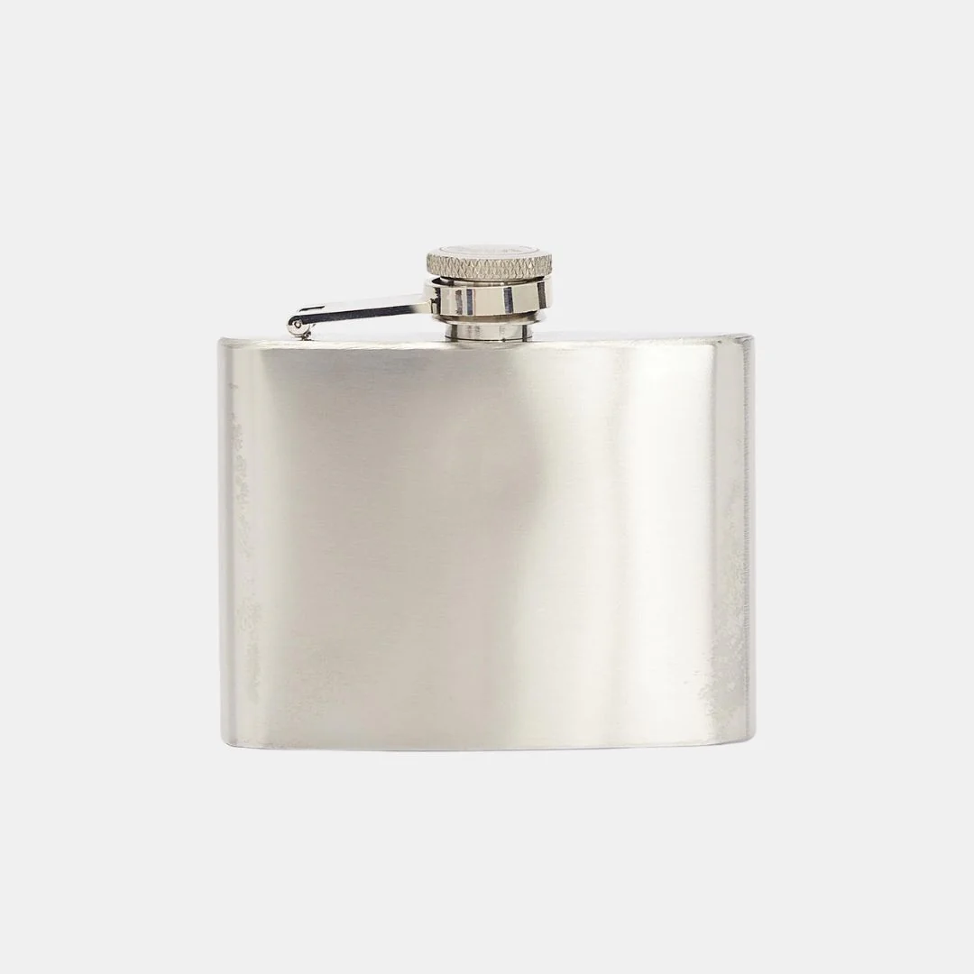 4oz Hinged Hipflask (Brown) - Image 3