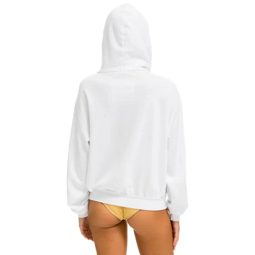 5 Stripe Relaxed Zip Hoodie (White + Neon Rainbow) - Image 2