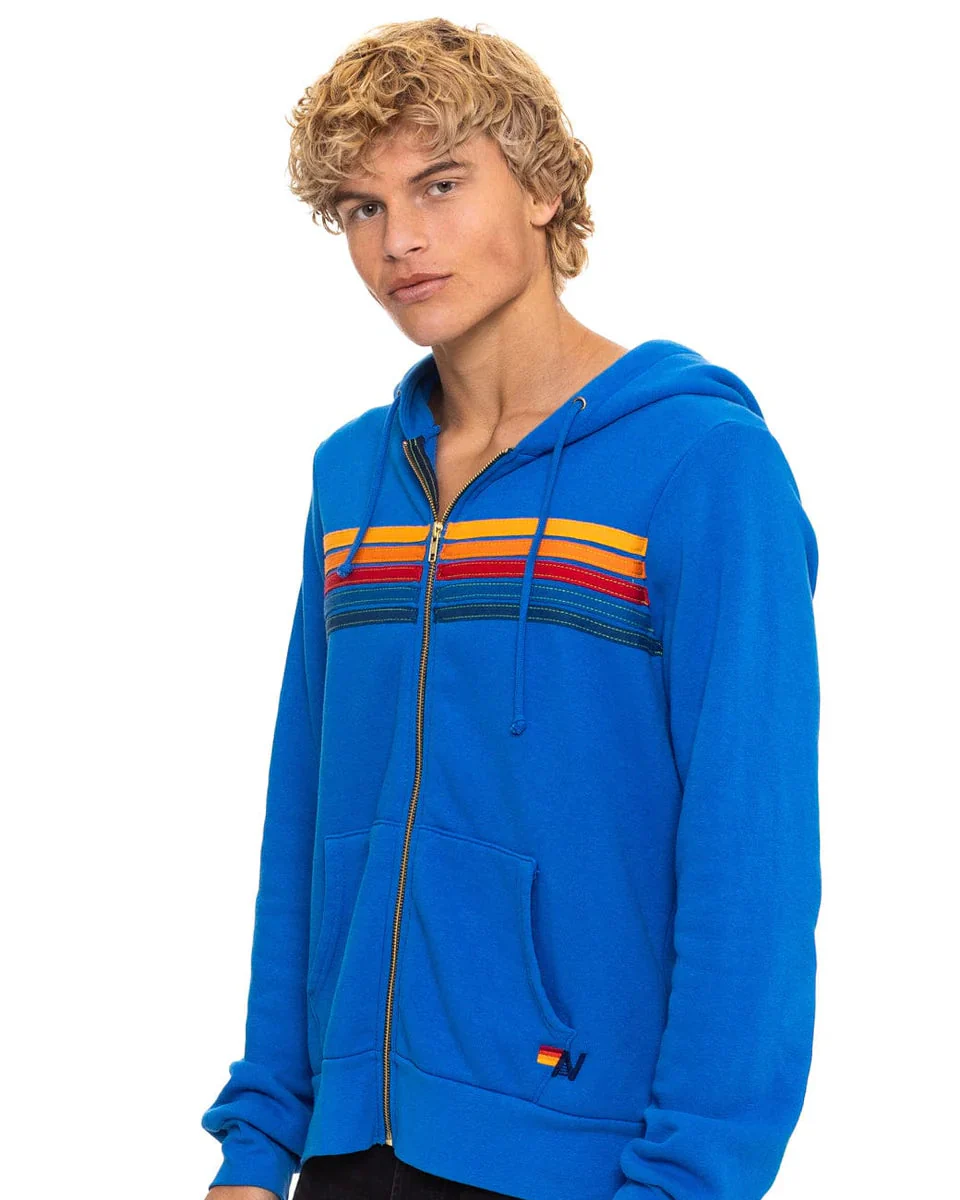 5 Stripe Zip Hoodie (Adventure Blue) - Image 4