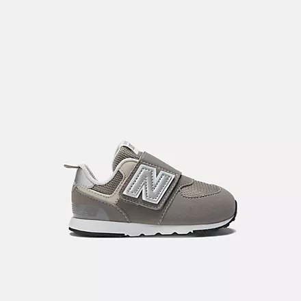 574 NEW-B Hook & Loop Sneaker (Rain Cloud + Silver Metallic)