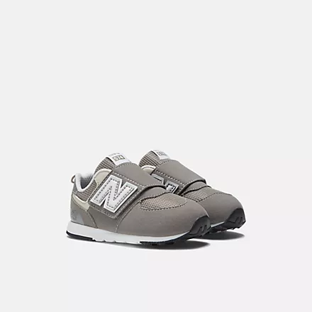 574 NEW-B Hook & Loop Sneaker (Rain Cloud + Silver Metallic) - Image 3