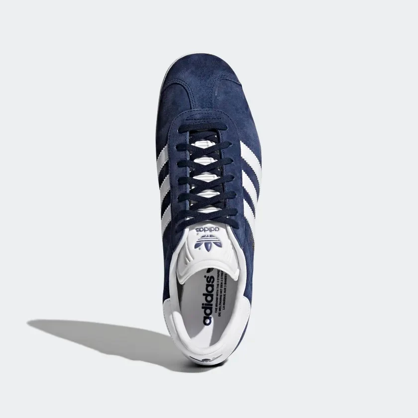 Gazelle Shoes (Collegiate Navy + White + Gold Metallic) - Image 2