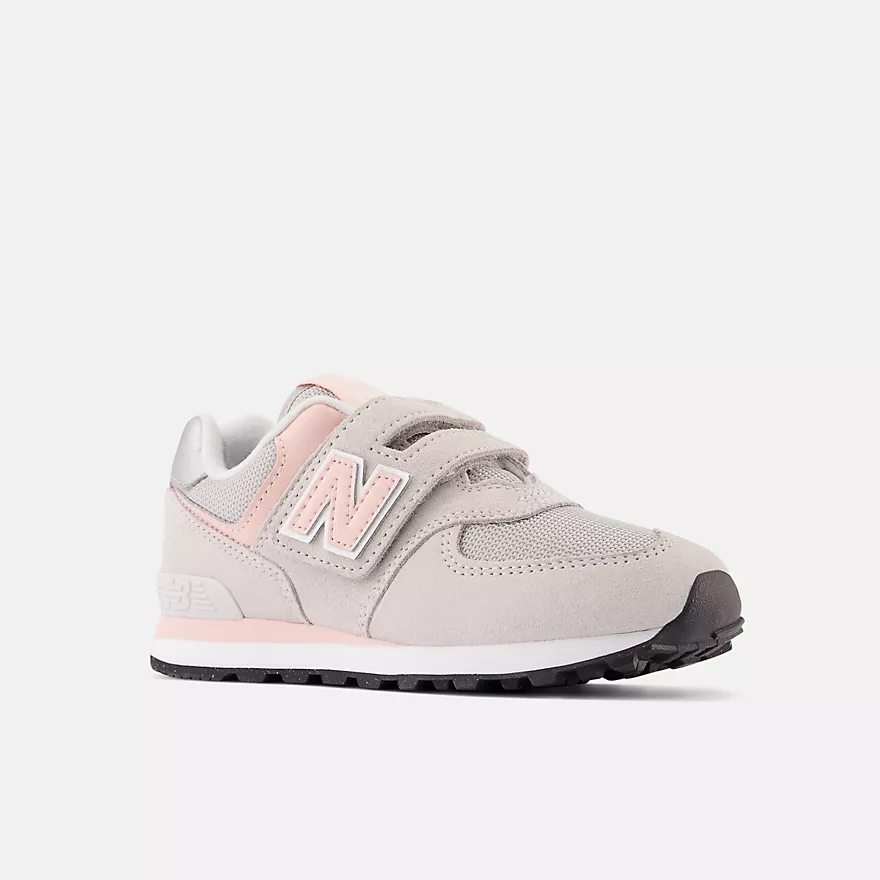 574 Core Hook & Loop Sneaker (Rain Cloud + Pink Haze) - Image 2