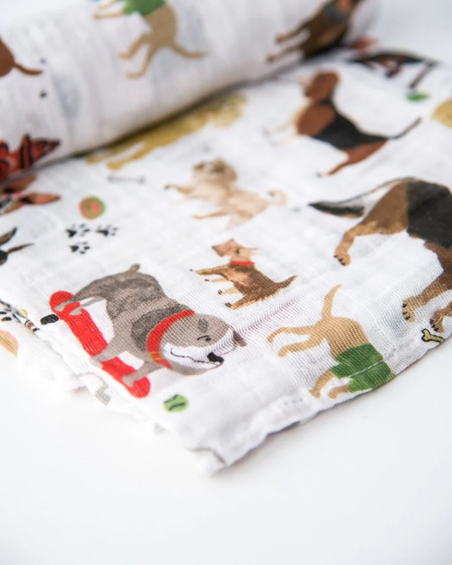 Cotton Muslin Swaddle (Woof) - Image 3