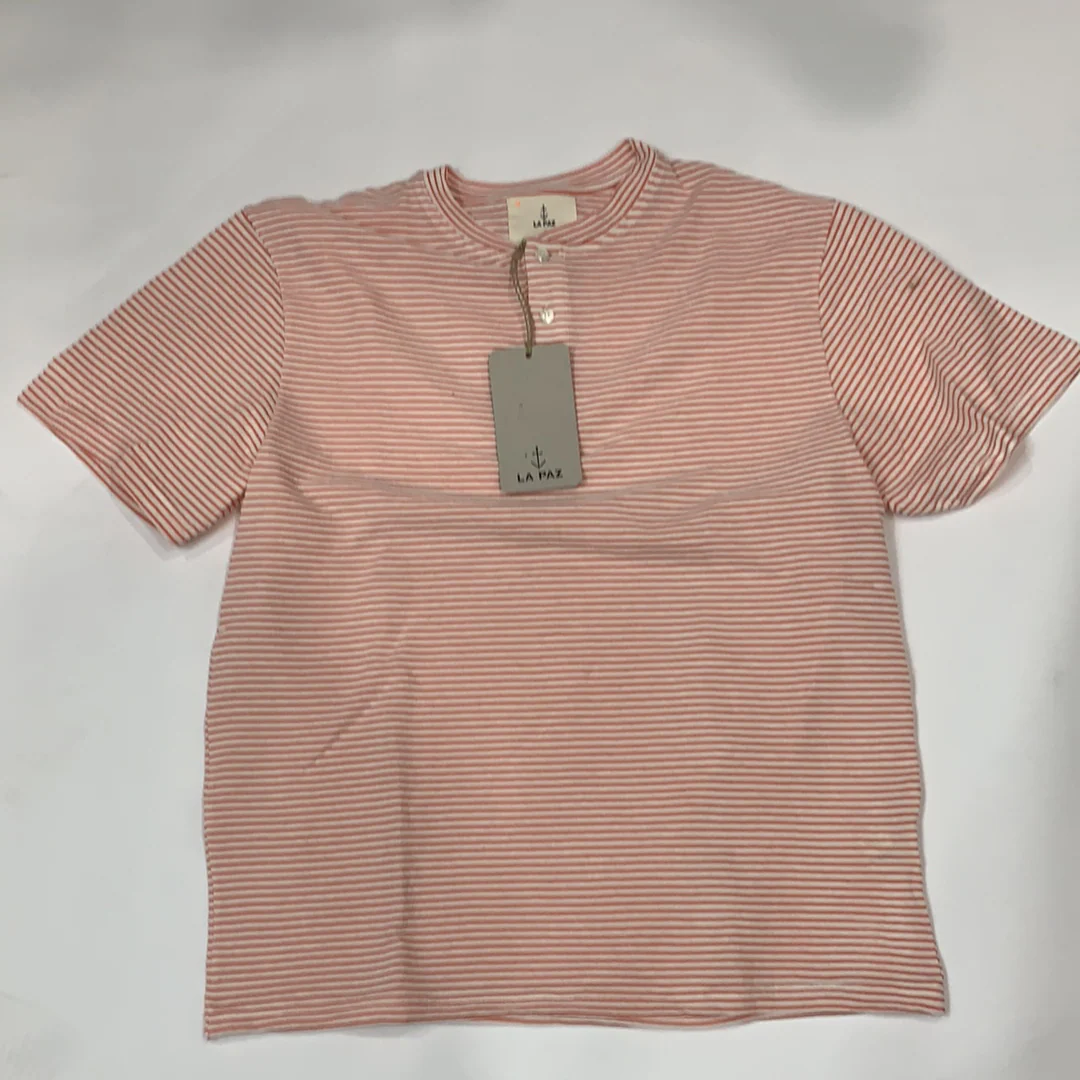 Henley Tee (Coral Stripe)
