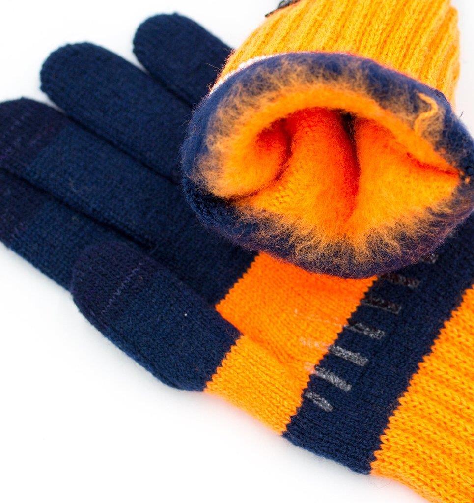 Ablaze Knit Gloves (Navy + Orange) - Image 3