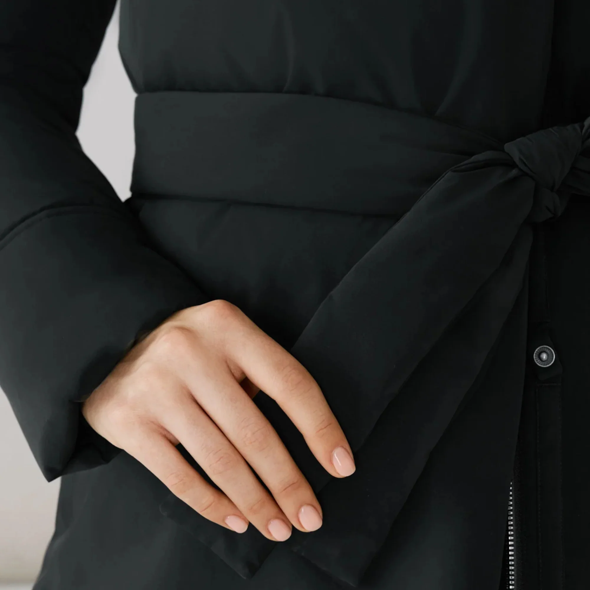 Adelaide Wrap Down Coat (Black) - Image 6