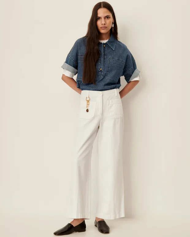 Aldricks Straight Leg Pleated Pant (Optical White)