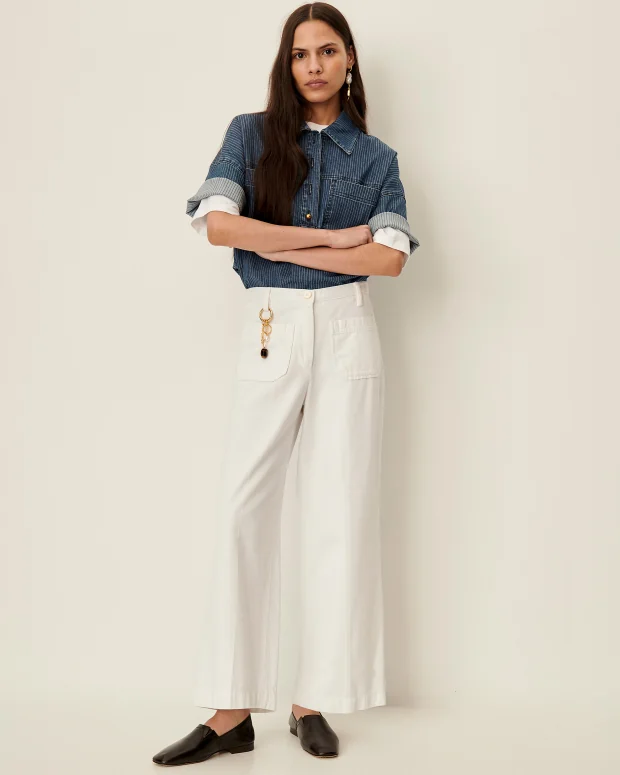 Aldricks Straight Leg Pleated Pant (Optical White) - Image 2