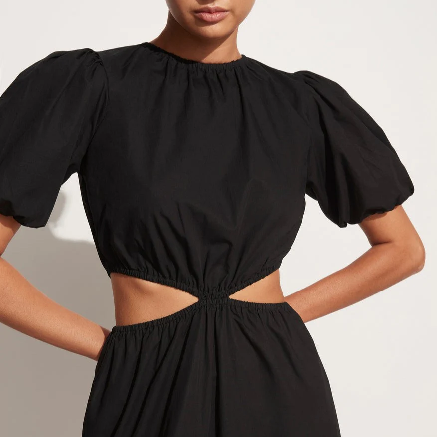 Alessandra Midi Dress (Plain Black) - Image 2