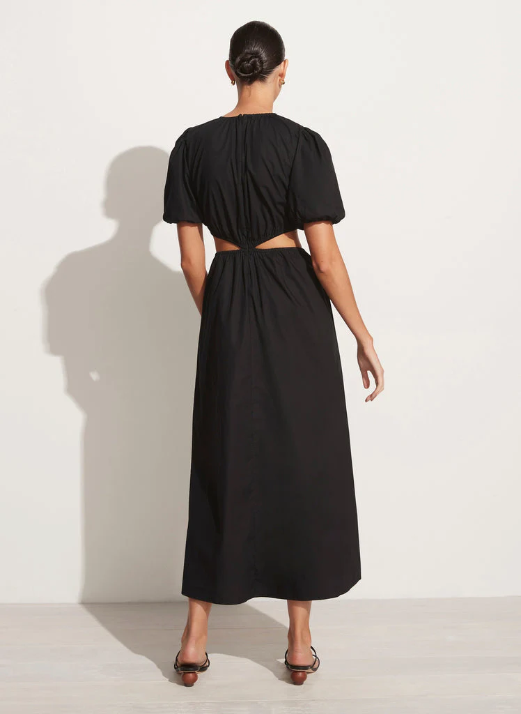 Alessandra Midi Dress (Plain Black) - Image 3