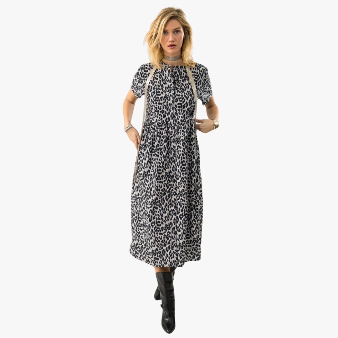 Aliya LL Maxi Dress SS (Leopard Print)