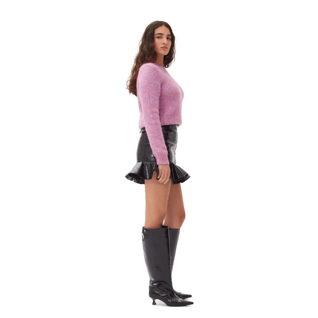 Brushed Alpaca O-Neck (Chalk Pink) - Image 3