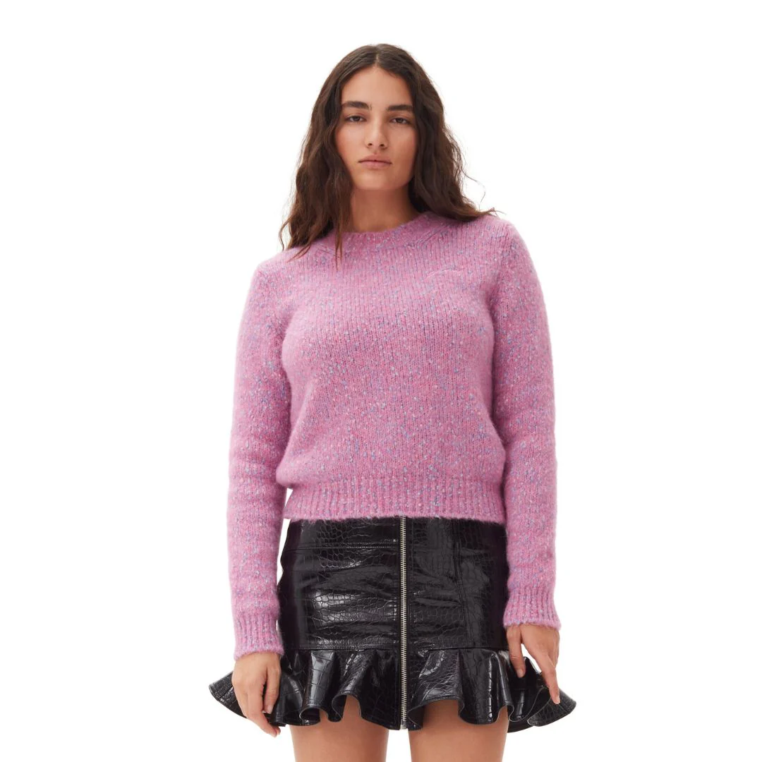 Brushed Alpaca O-Neck (Chalk Pink) - Image 5