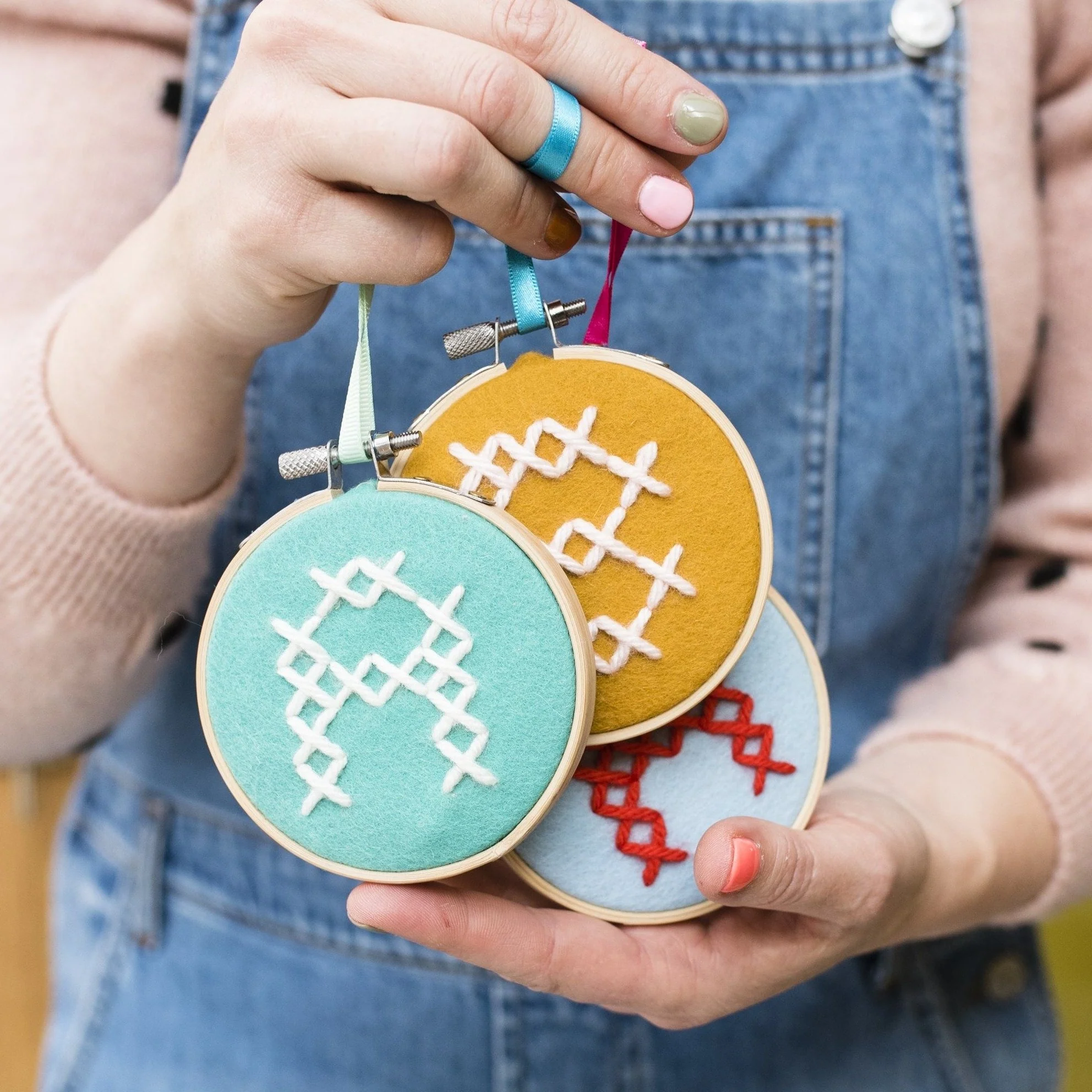 Alphabet Cross Felt Kit Hoops (Multi Colours) - Image 2