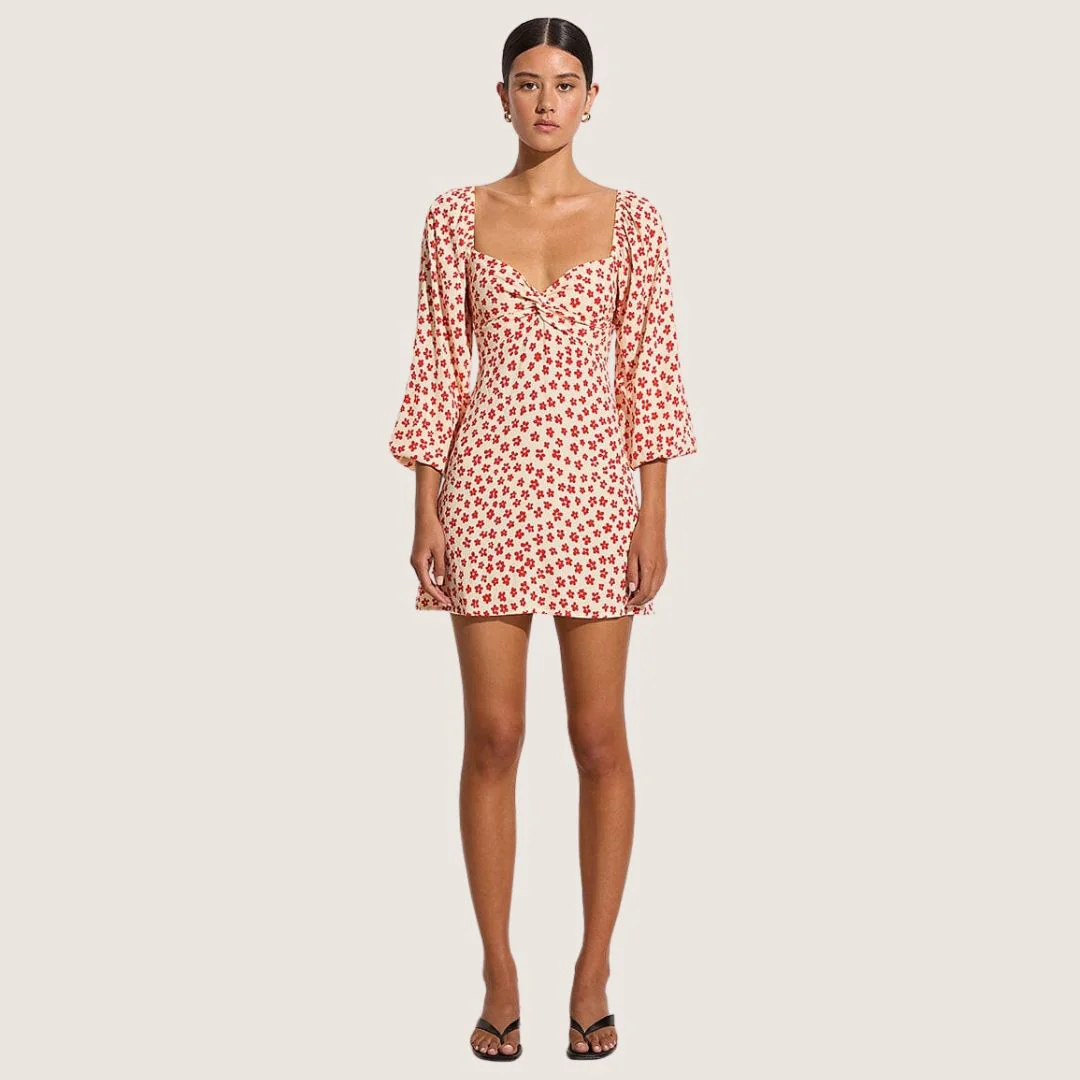 Amias Mini Dress (Gita Floral Red)
