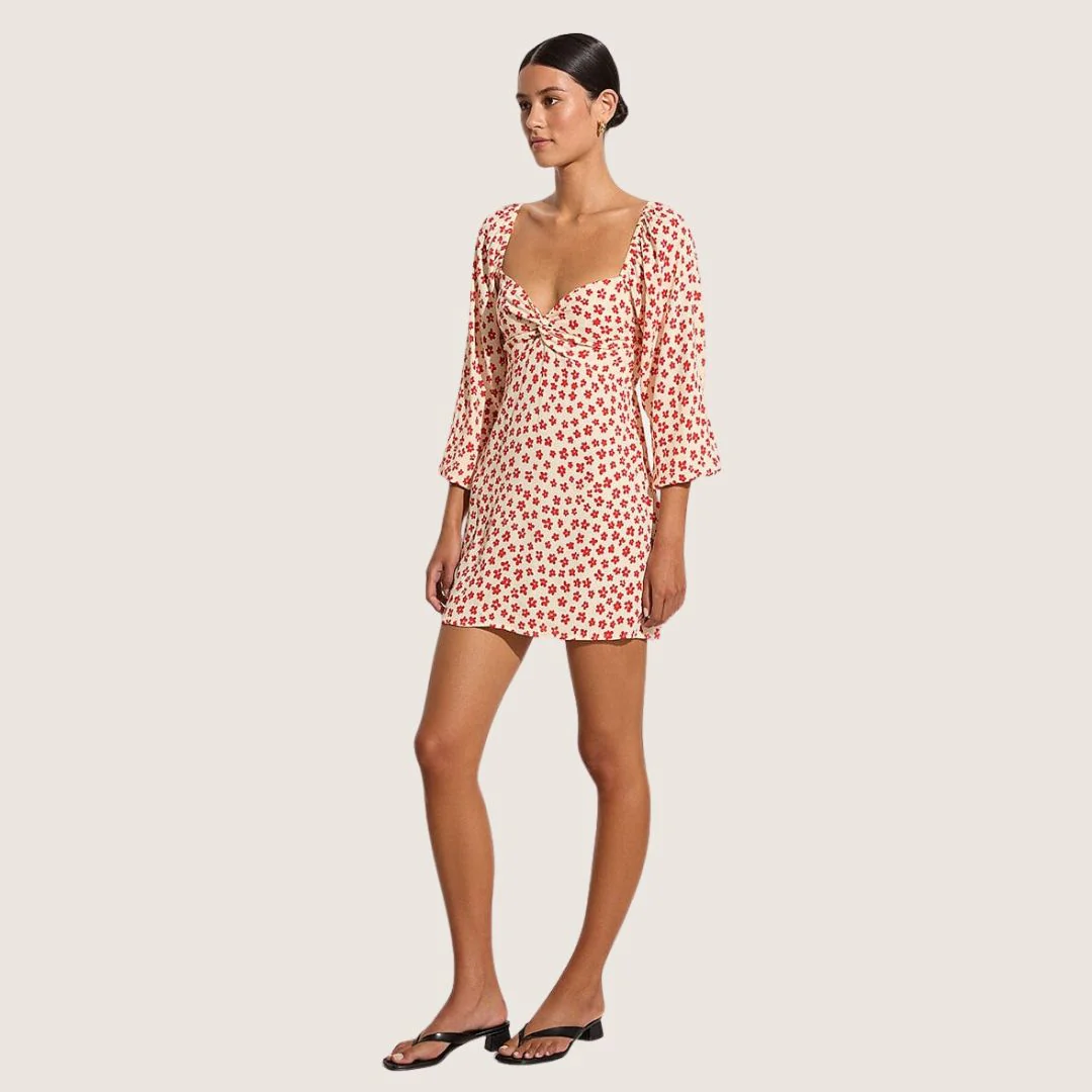 Amias Mini Dress (Gita Floral Red) - Image 2