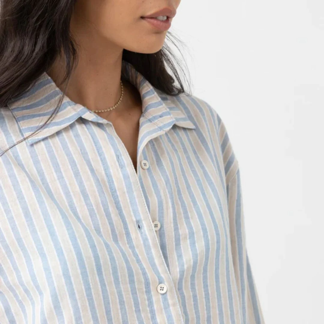 Amore Stripe Oversized Shirt (Blue Stripe) - Image 2