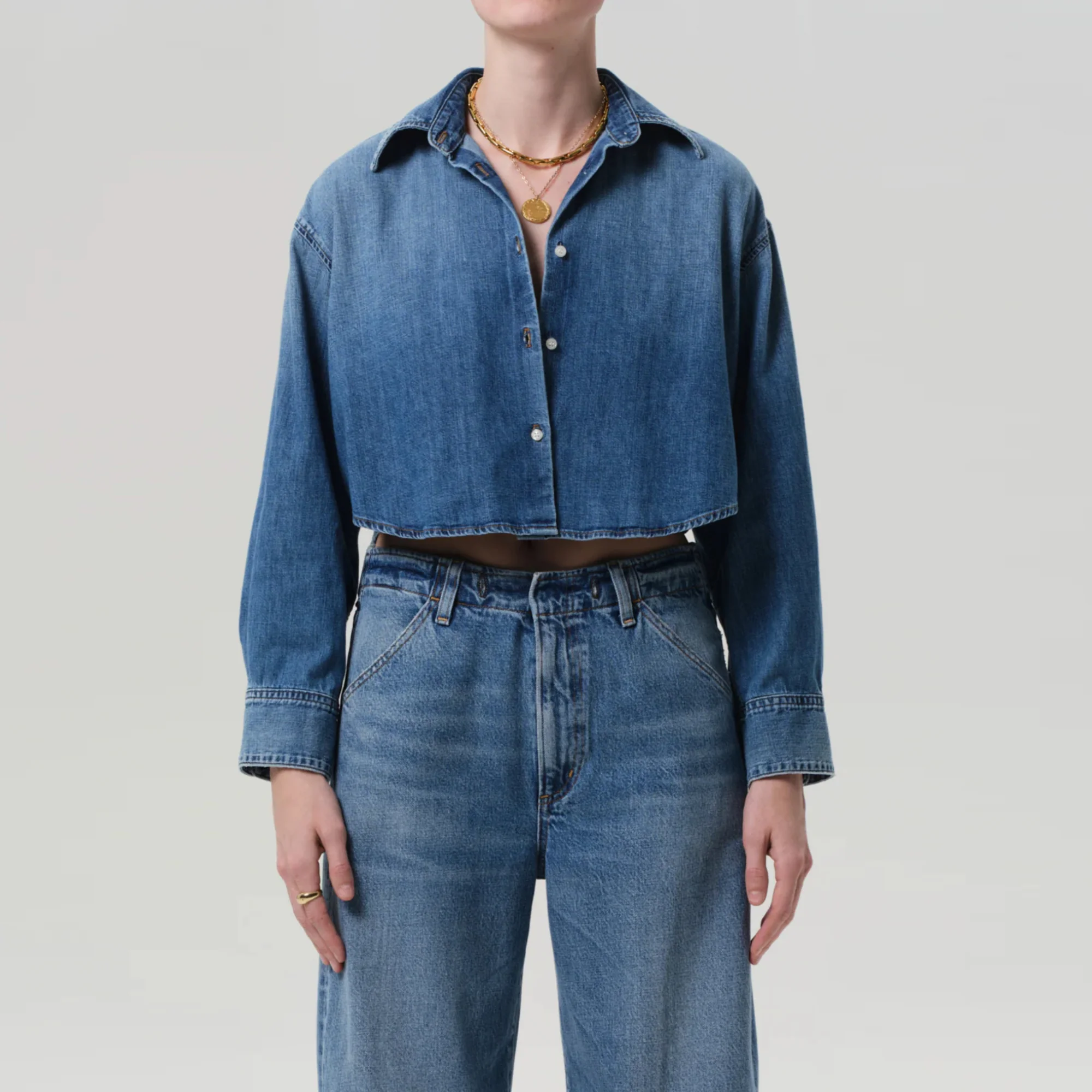 Ana Cropped Shirt (Somerset)