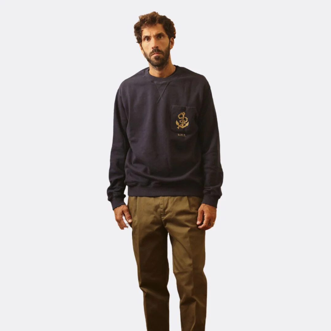 Andrew 230 One Pocket Sweatshirt (Blue) - Image 3