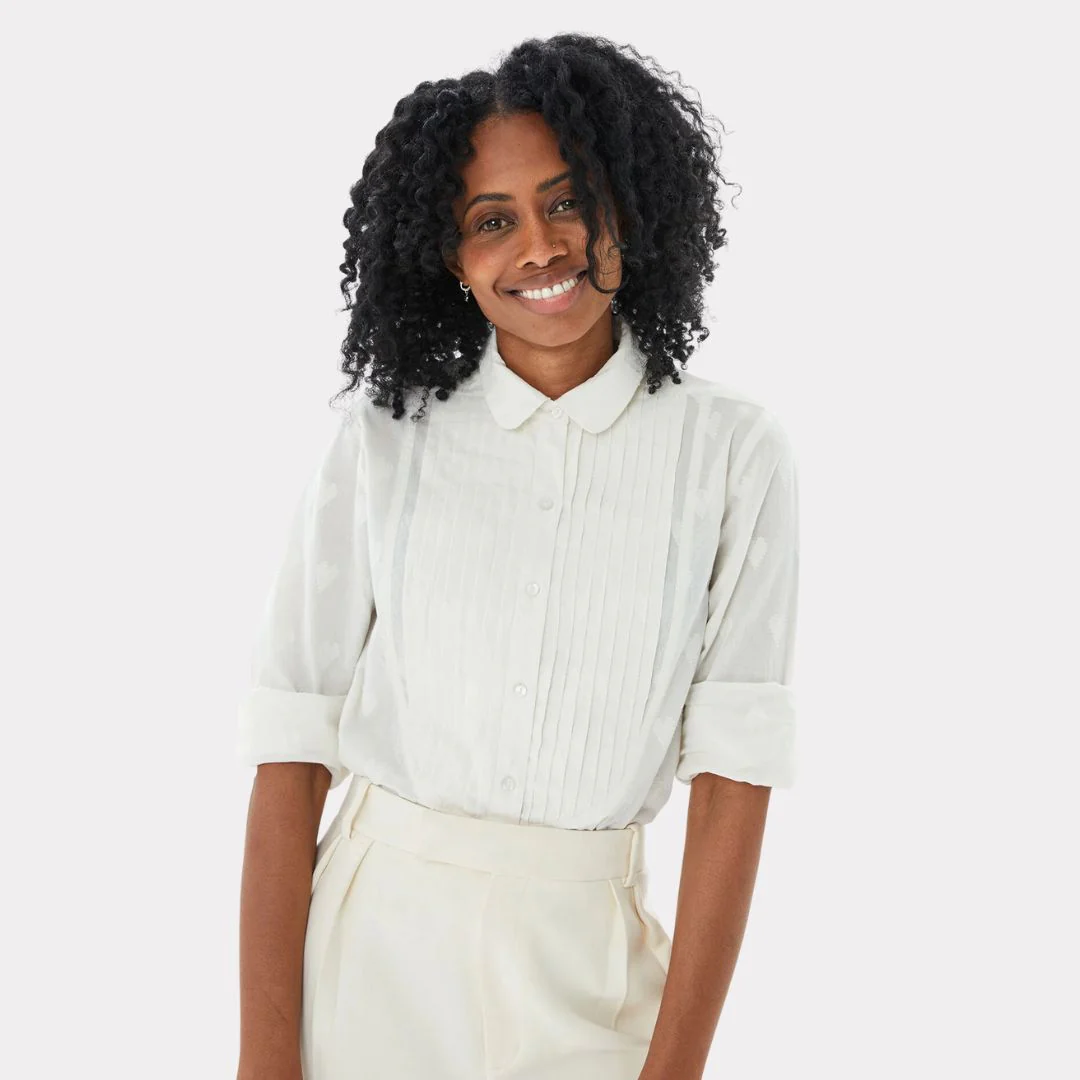 Anette Tuxedo Shirt (Cream Heart Coupe) - Image 3