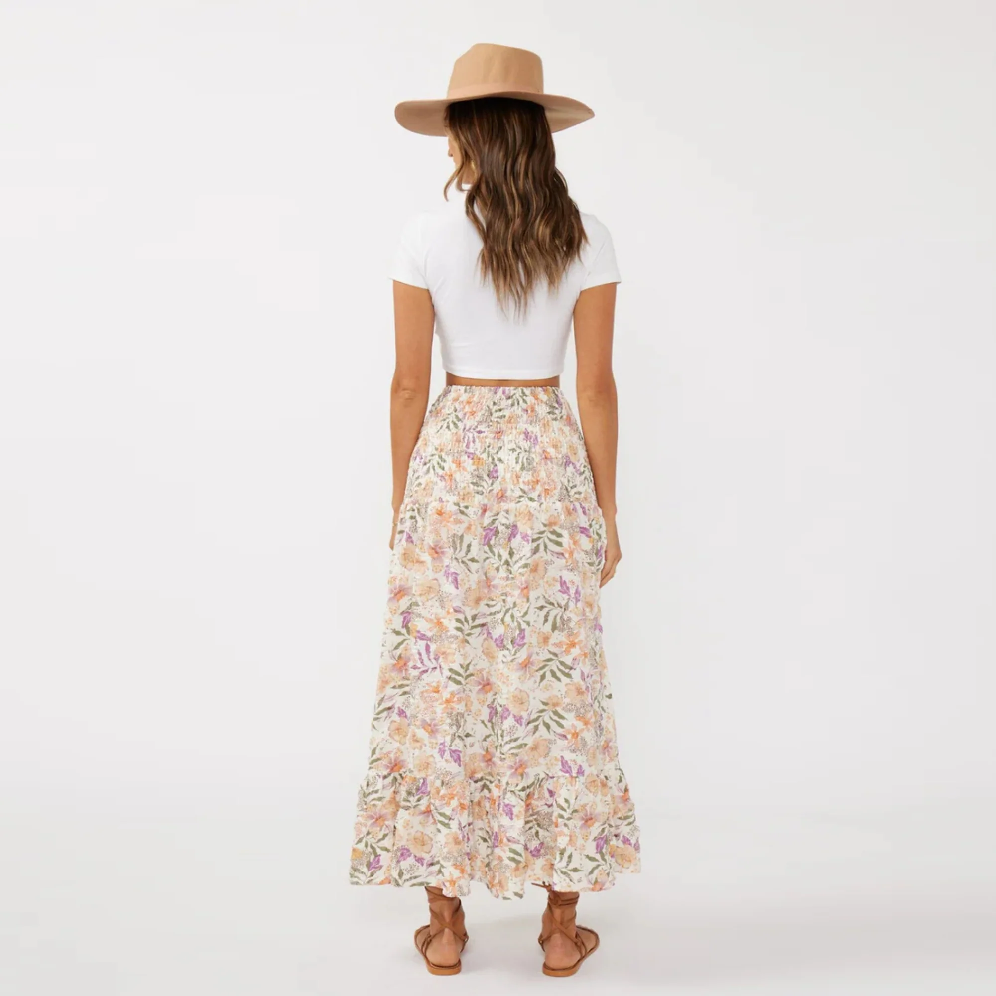 Aria Floral Convertible Skirt (Cream + Dusty Lilac) - Image 3