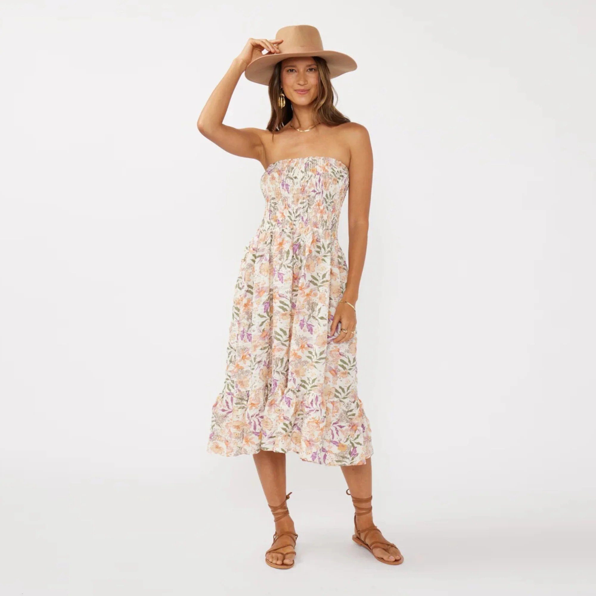 Aria Floral Convertible Skirt (Cream + Dusty Lilac) - Image 5