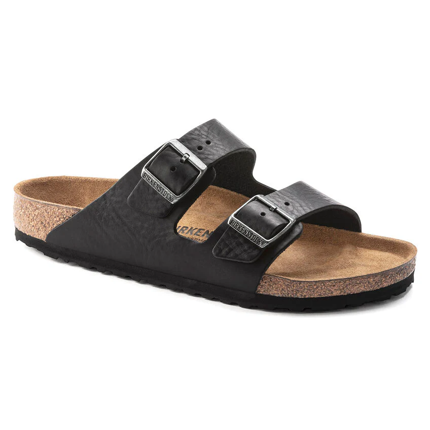 Arizona Grip Leather Sandal (Vintage Black)