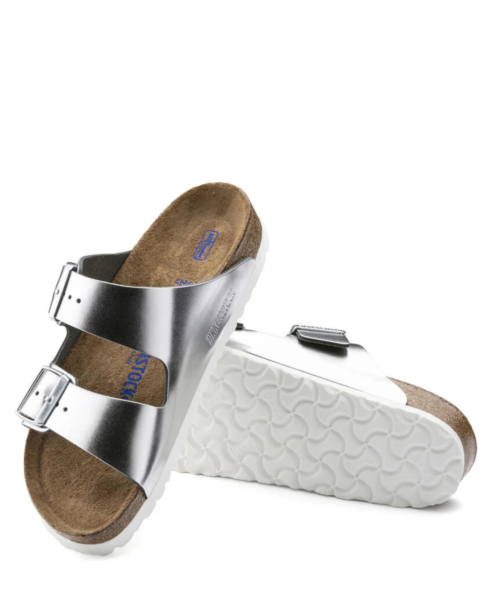 Arizona Soft Footbed Sandal Narrow (Metallic Silver) - Image 2