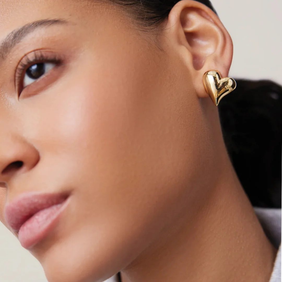 Art Heart Symmetrical Button Earrings - Image 3