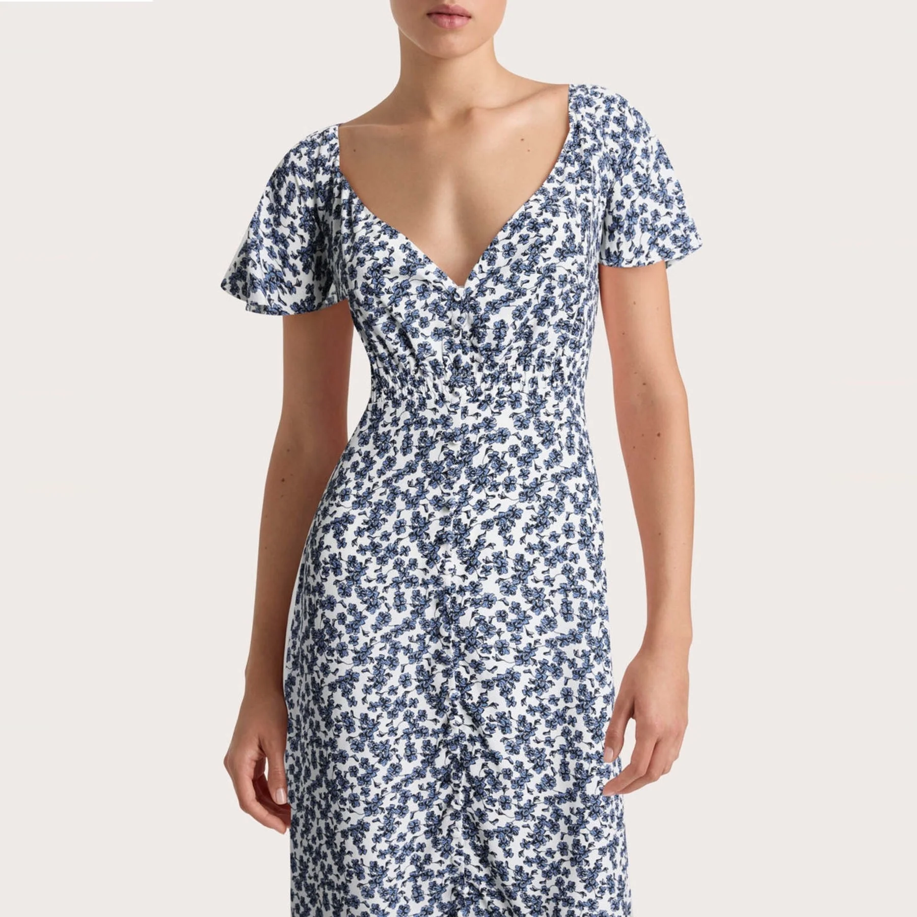 Aurelia Midi Dress (Leilani + Mid Blue)