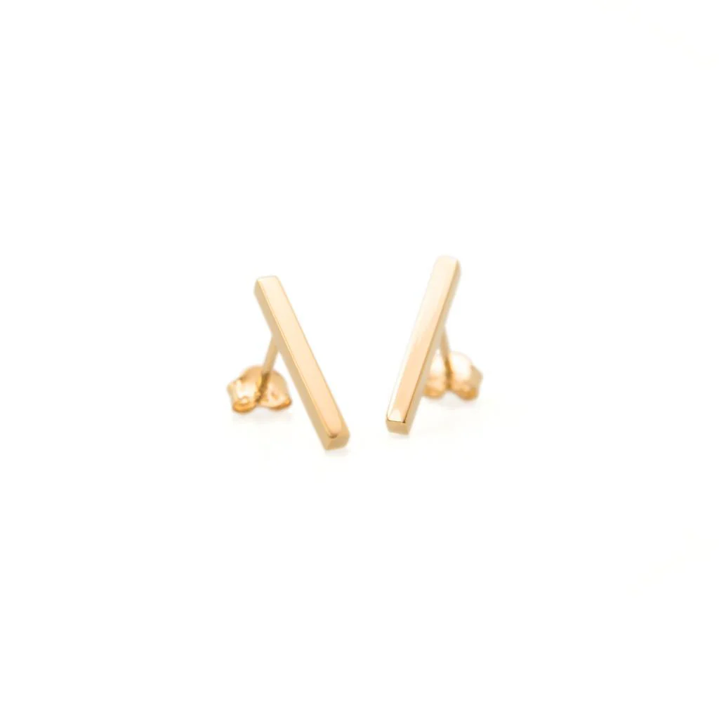 Bar Stud Earring (18K Gold Vermeil)