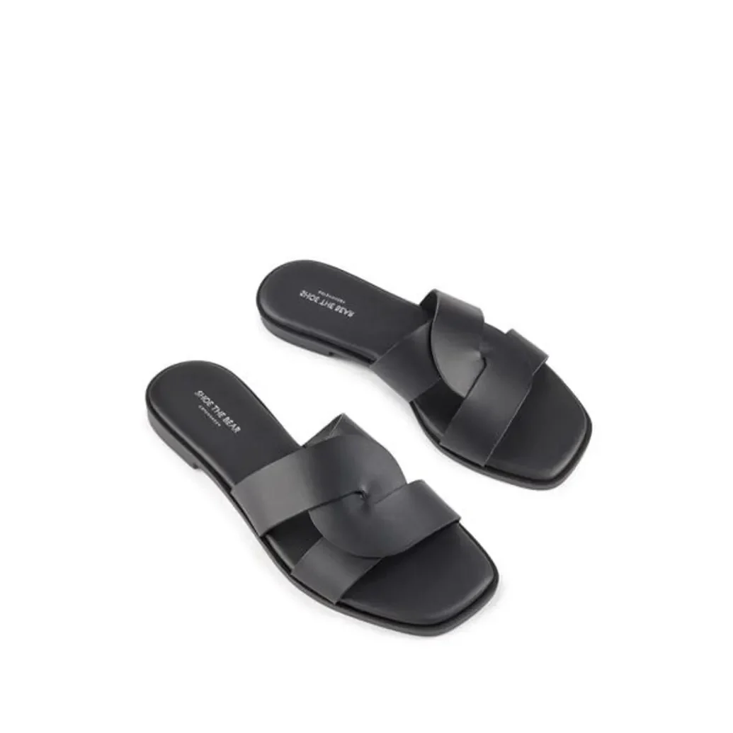 Bay Link Leather Sandal (Black) - Image 3