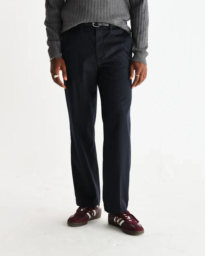 Bayham Trouser Wool Blend Stripe (Navy) - Image 3