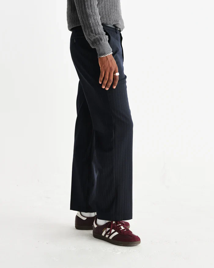 Bayham Trouser Wool Blend Stripe (Navy) - Image 4