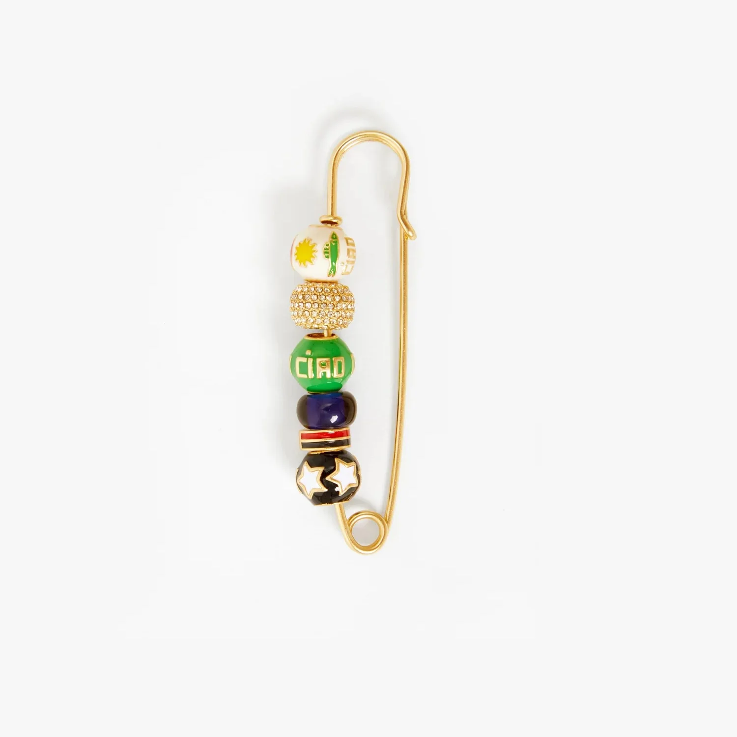 Beaded Blazer Pin (Vintage Gold + Multi)