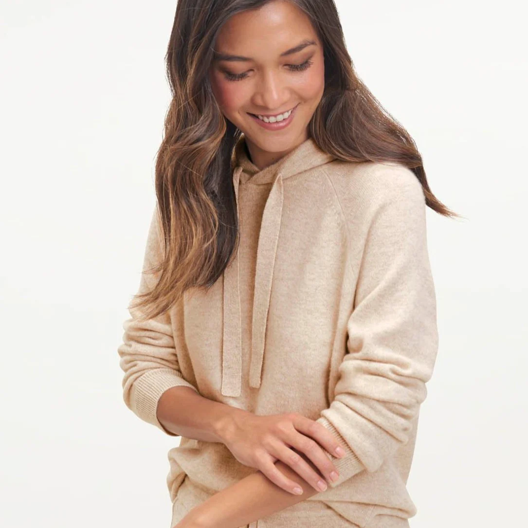 Becca Cashmere Hoodie (Heather Oatmeal) - Image 2