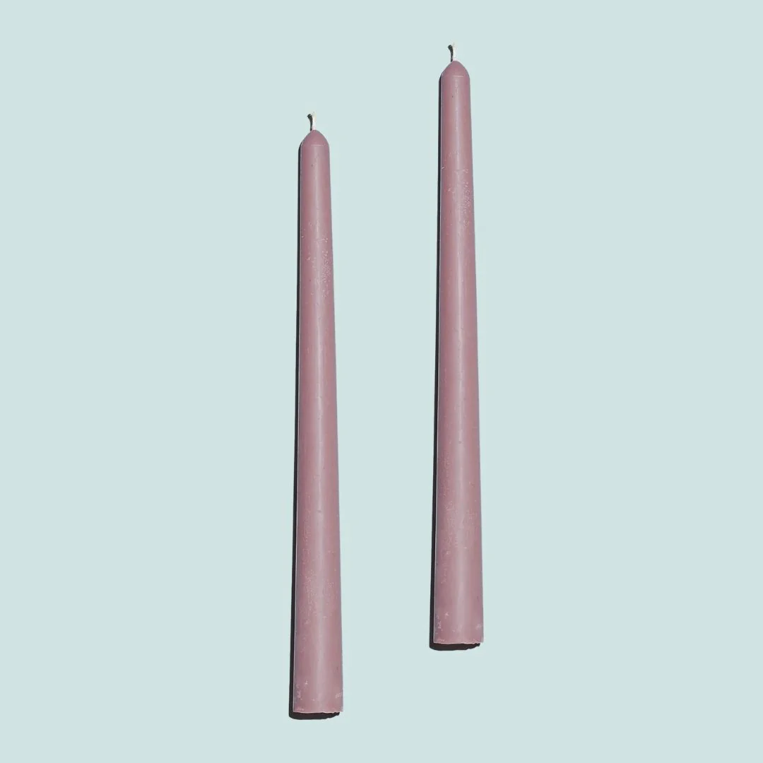Beeswax/Soy Taper Candles (Mauve)