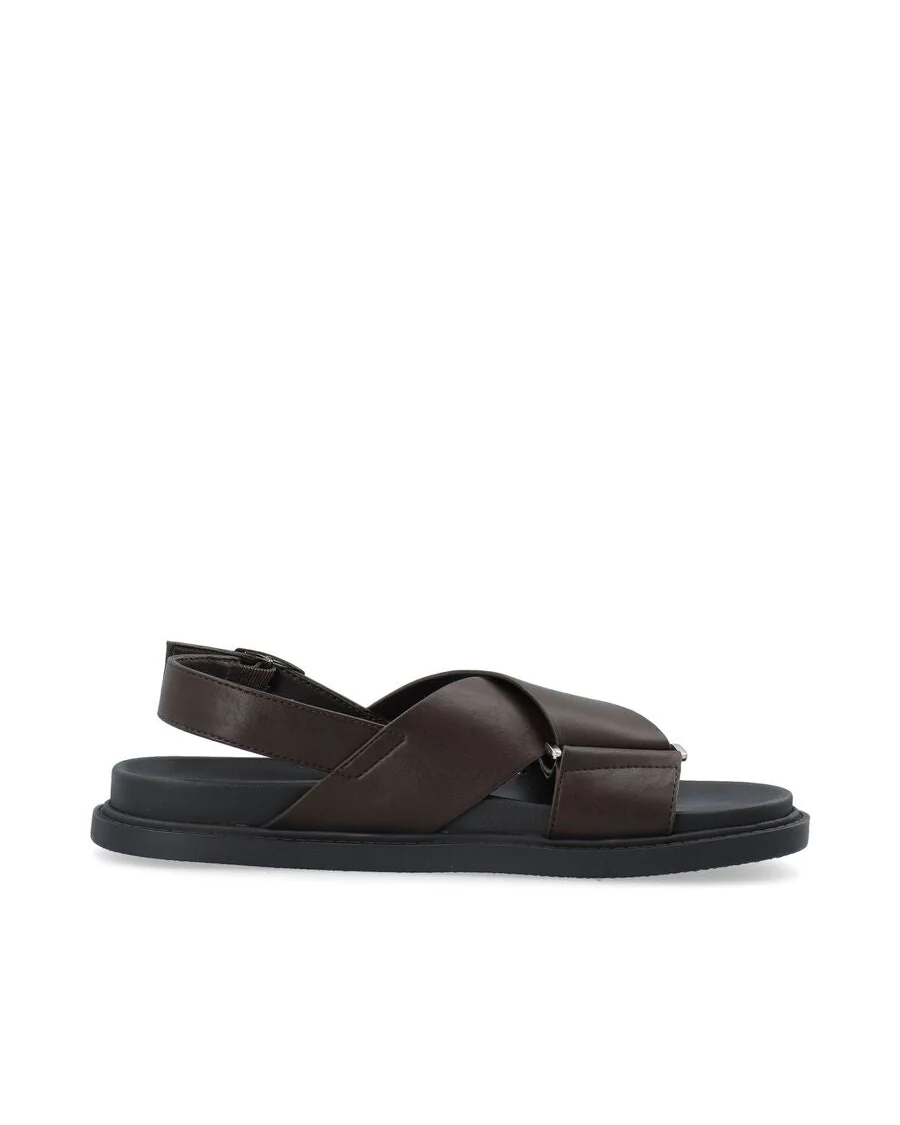 Biaoslo Cross Sandal Faux Leather (Brown)