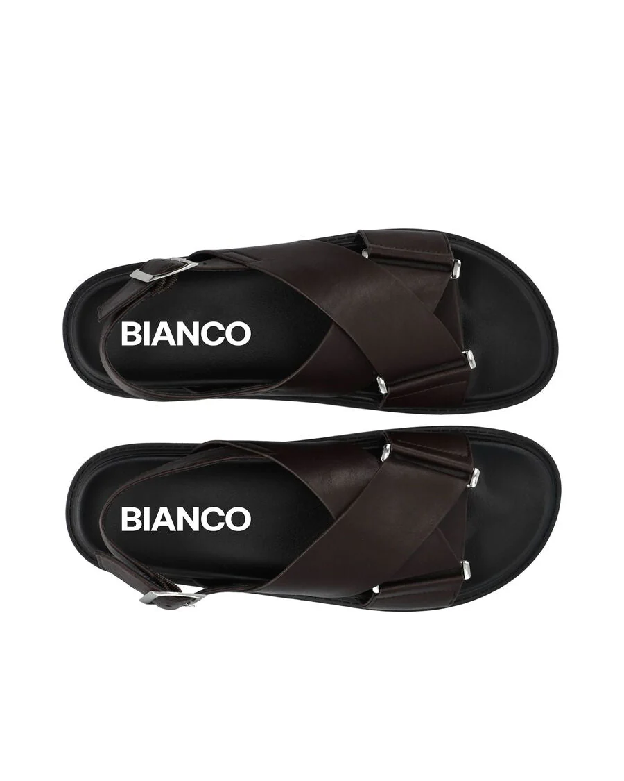 Biaoslo Cross Sandal Faux Leather (Brown) - Image 3
