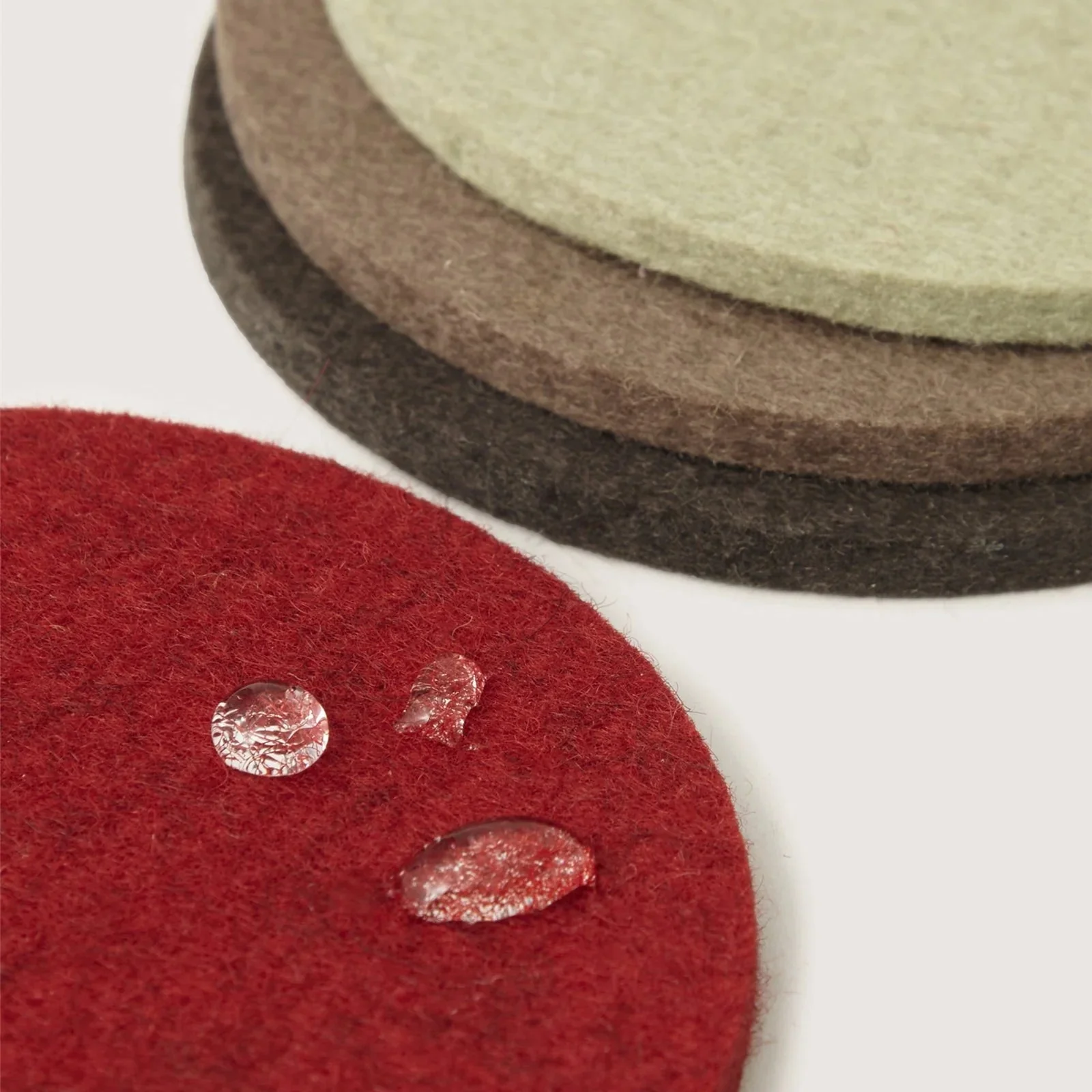 Bierfilzl Merino Wool Felt Round Coaster Multi 4 Pack (Bonfire) - Image 2