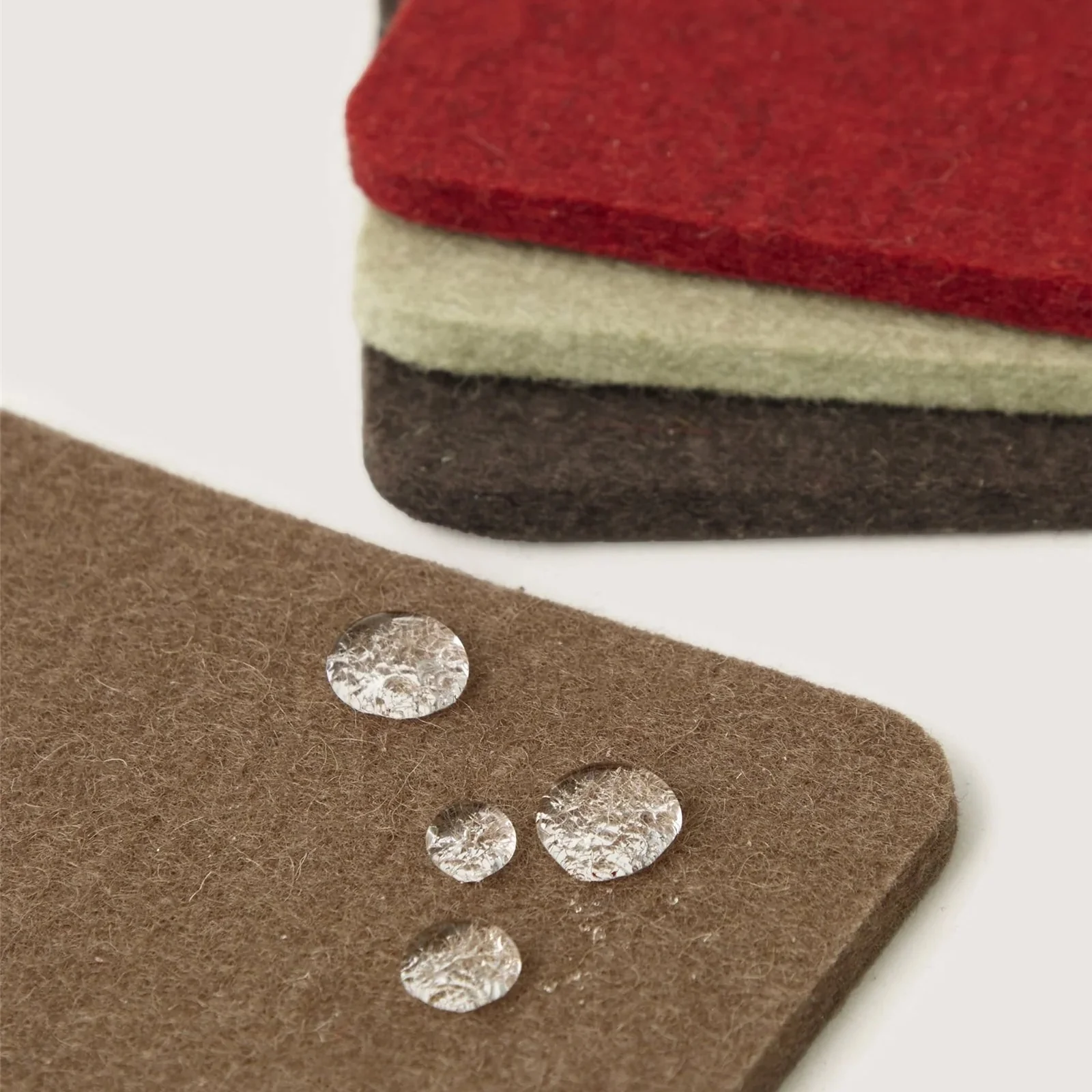 Bierfilzl Merino Wool Felt Square Coaster Multi 4 Pack (Bonfire) - Image 2