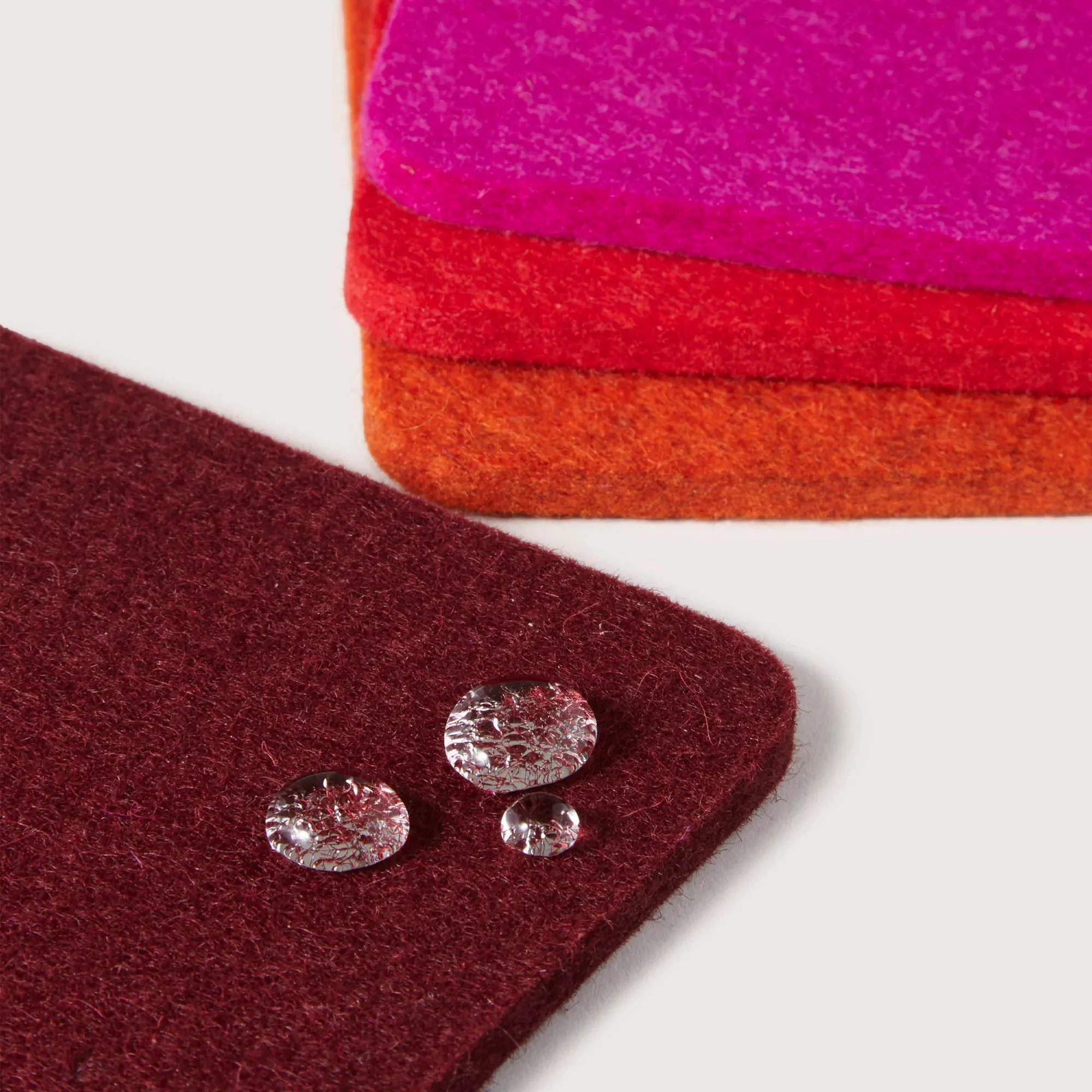 Bierfilzl Merino Wool Felt Square Coaster Multi 4 Pack (Bordeaux) - Image 4