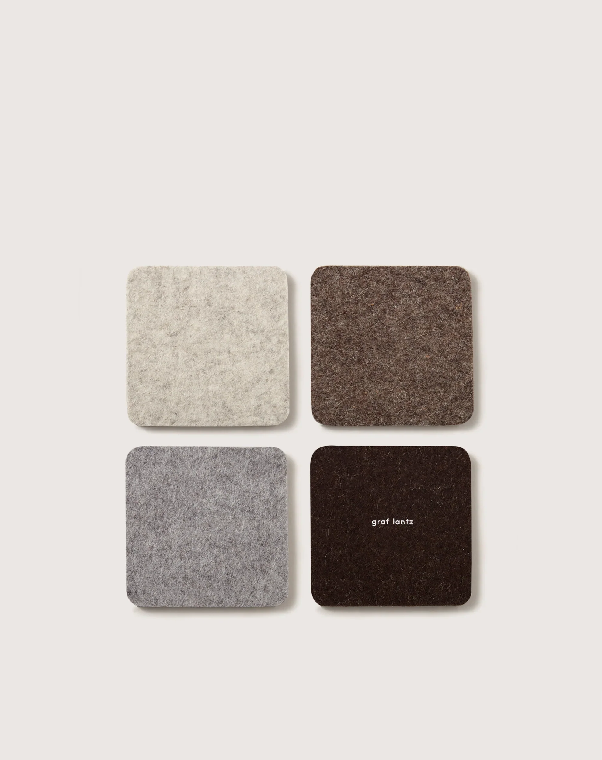 Bierfilzl Merino Wool Felt Square Coaster Multi 4 Pack (Earth)